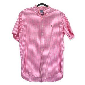 Ralph Lauren Polo Pink & White Plaid Button Down Men's Large